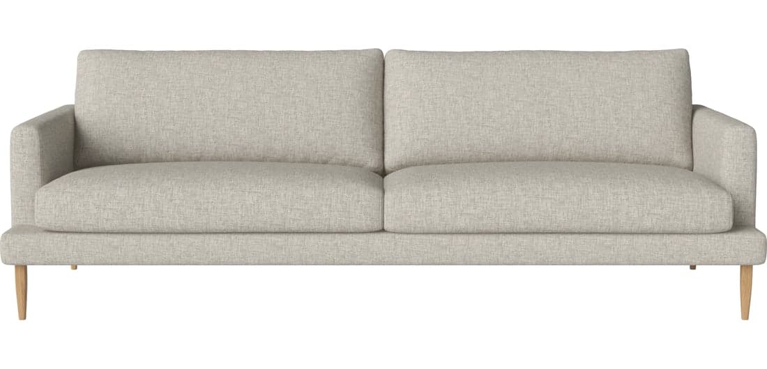 Veneda Slim Canapé 3 places en tissu Nantes, Sand, vue produit de face
